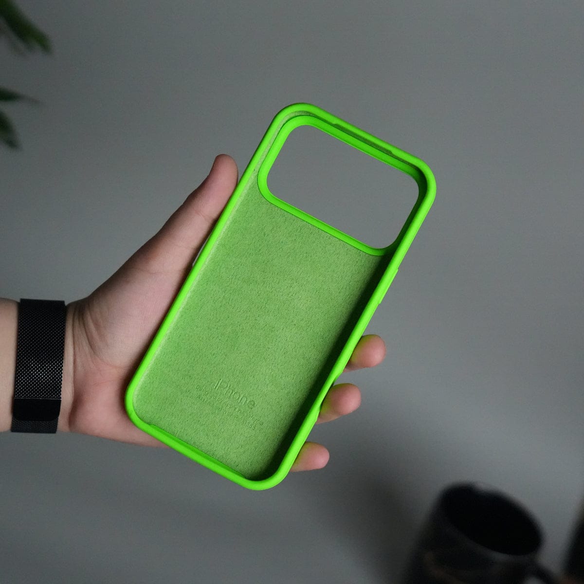 iPhone 17 Pro Max Liquid Silicone Case Cover | Neon Green