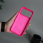 iPhone 17 Pro Max Liquid Silicone Case Cover | Neon Pink