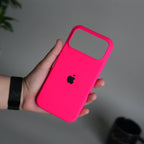 iPhone 17 Pro Max Liquid Silicone Case Cover | Neon Pink