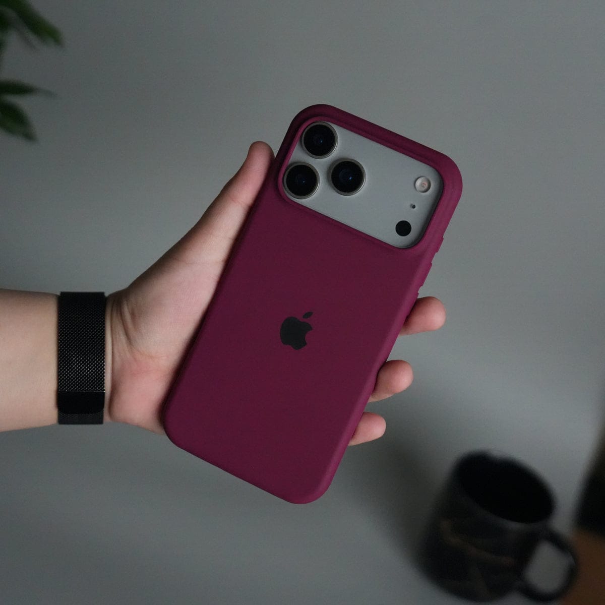 iPhone 17 Pro Max Liquid Silicone Case Cover (Plum)