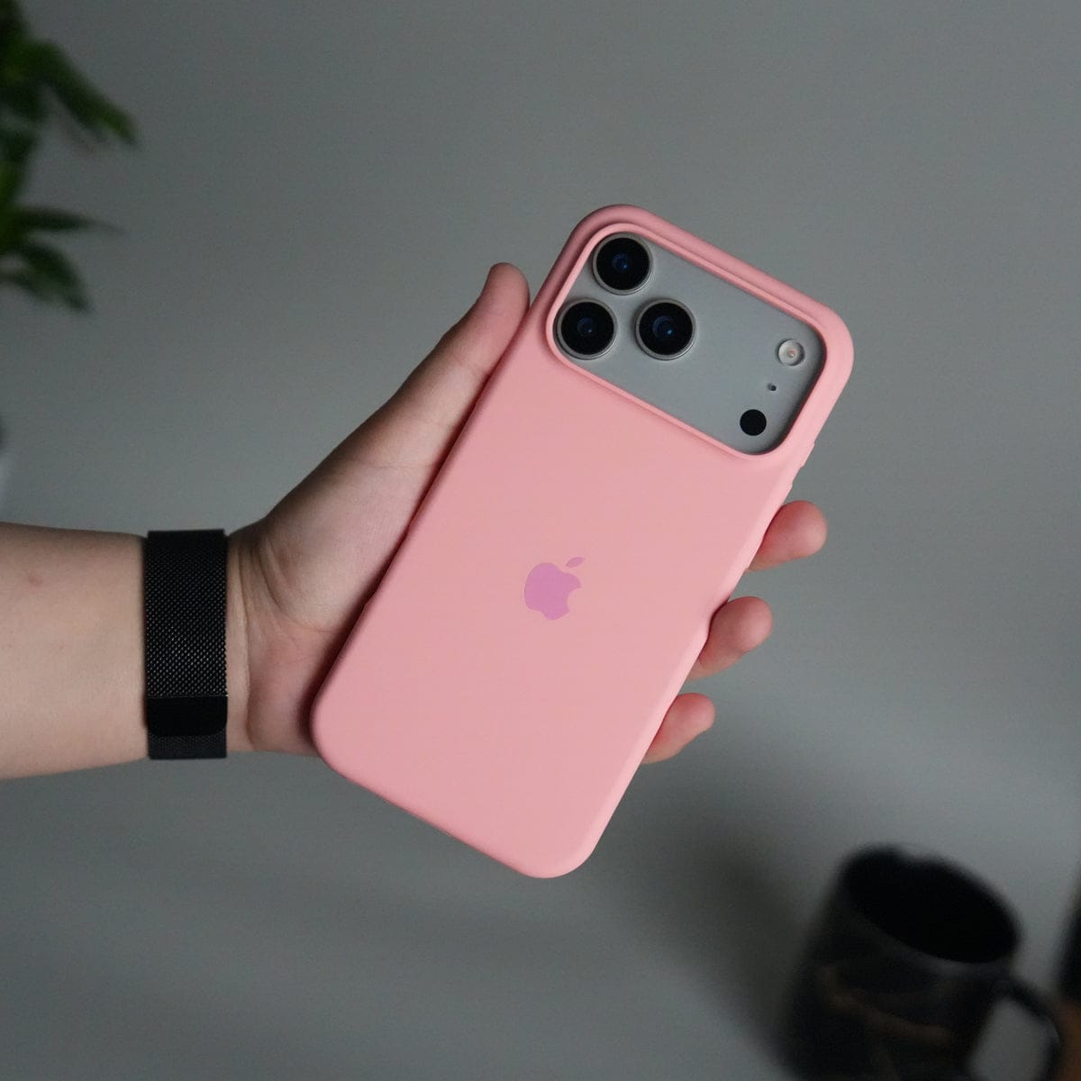 iPhone 17 Pro Max Liquid Silicone Case Cover (Rose Pink)