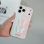 iPhone Series Luxury 3D Butterfly Gradient Case with Pearl Beaded Wristlet