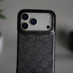 iPhone 17 Pro Max Luxury GG Fashion Leather Brand Case Cover