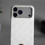 iPhone 17 Pro Max Luxury GG Fashion Leather Brand Case Cover