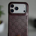 iPhone 17 Pro Max Luxury GG Fashion Leather Brand Case Cover