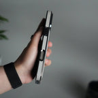 iPhone 17 Pro Max Luxury Leather Magnetic Ring Case | Metal Kickstand Cover with Chrome Frame