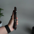 iPhone 17 Pro Max Luxury Leather Magnetic Ring Case | Metal Kickstand Cover with Chrome Frame