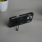 iPhone 17 Pro Max Luxury Leather Magnetic Ring Case | Metal Kickstand Cover with Chrome Frame