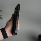 iPhone 17 Pro Max Luxury Leather Magnetic Ring Case | Metal Kickstand Cover with Chrome Frame