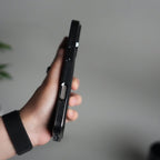 iPhone 17 Pro Max Luxury Leather Magnetic Ring Case | Metal Kickstand Cover with Chrome Frame