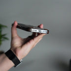 iPhone 17 Pro Max Luxury Leather Magnetic Ring Case | Metal Kickstand Cover with Chrome Frame