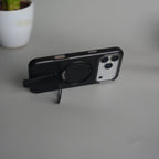 iPhone 17 Pro Max Luxury Leather MagSafe Case | Metal Ring Stand and Grip Holder Cover