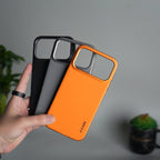 iPhone 17 Pro Max Luxury Leather Matte Case | Slim Protective Metal Frame Back Cover