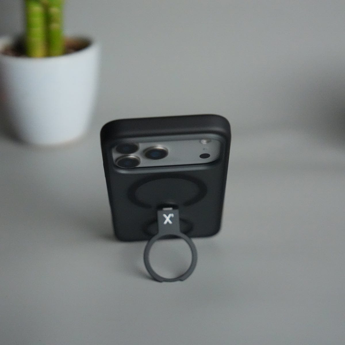 iPhone 17 Pro Max Magnetic Ring Stand Case | Frosted Shockproof Back Cover with Metal Kickstand & MagSafe Support