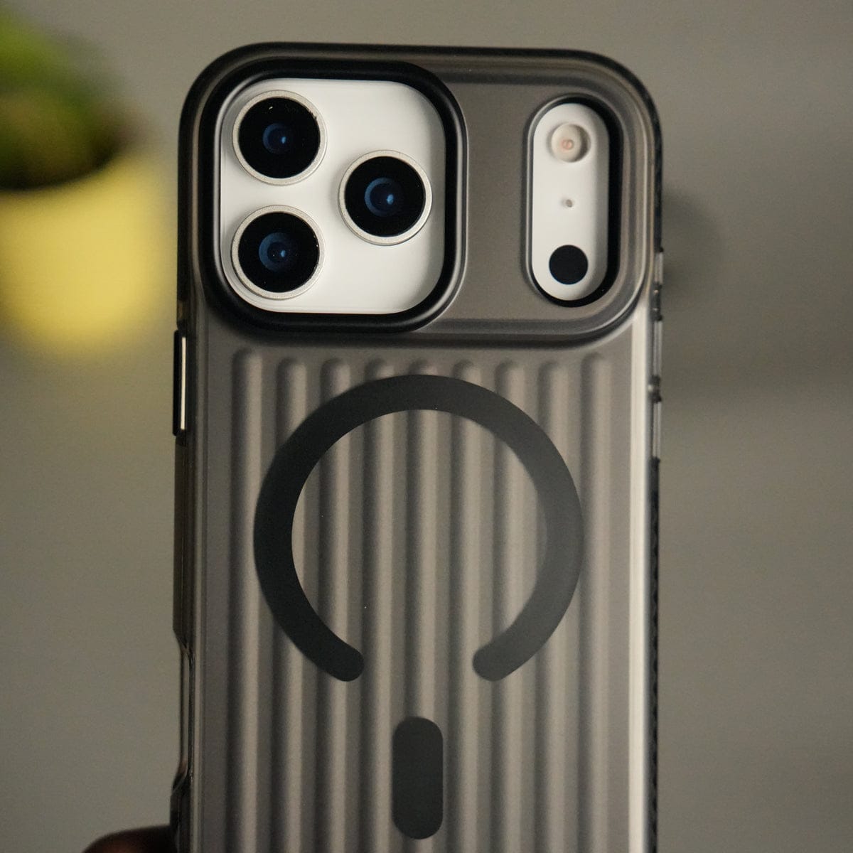 iPhone 17 Pro Max MagSafe Suitcase Design Case | Shiny Texture Back Cover