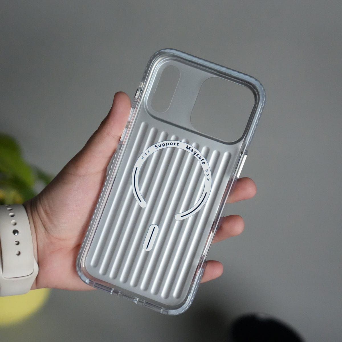 iPhone 17 Pro Max MagSafe Suitcase Design Case | Shiny Texture Back Cover