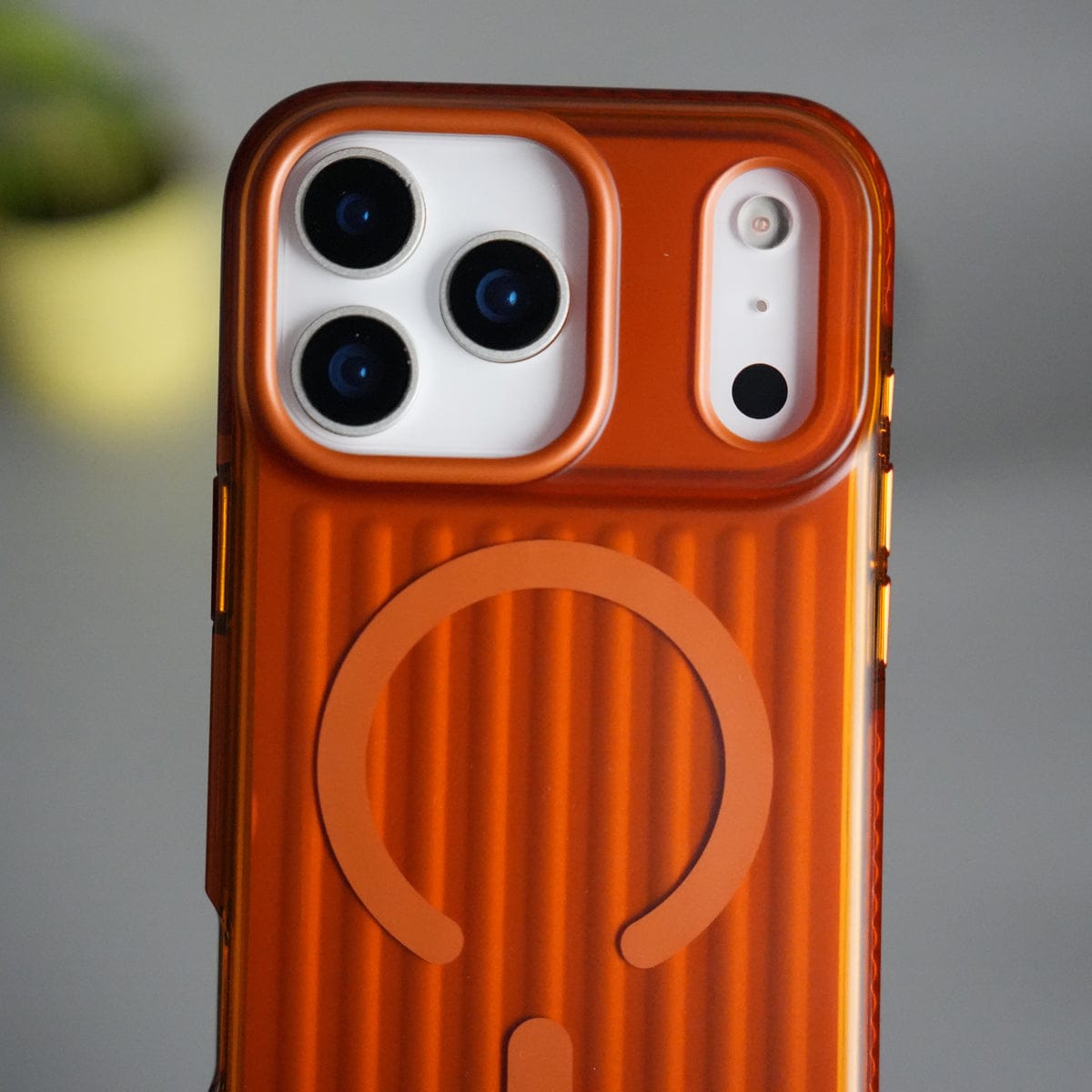 iPhone 17 Pro Max MagSafe Suitcase Design Case | Shiny Texture Back Cover