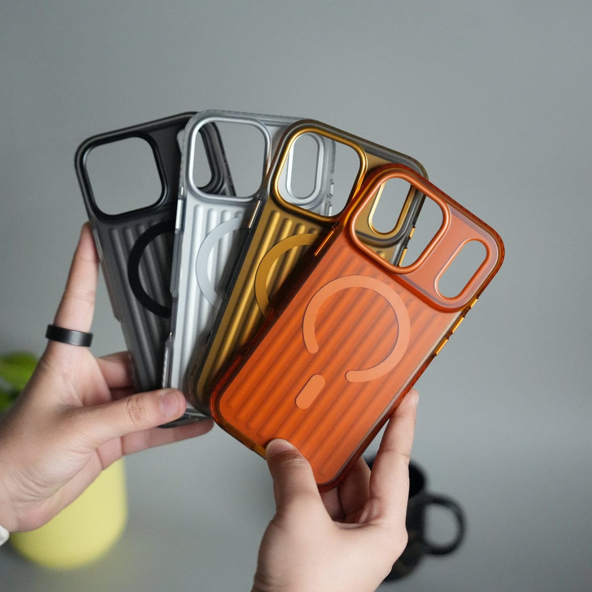 iPhone 17 Pro Max MagSafe Suitcase Design Case | Shiny Texture Back Cover