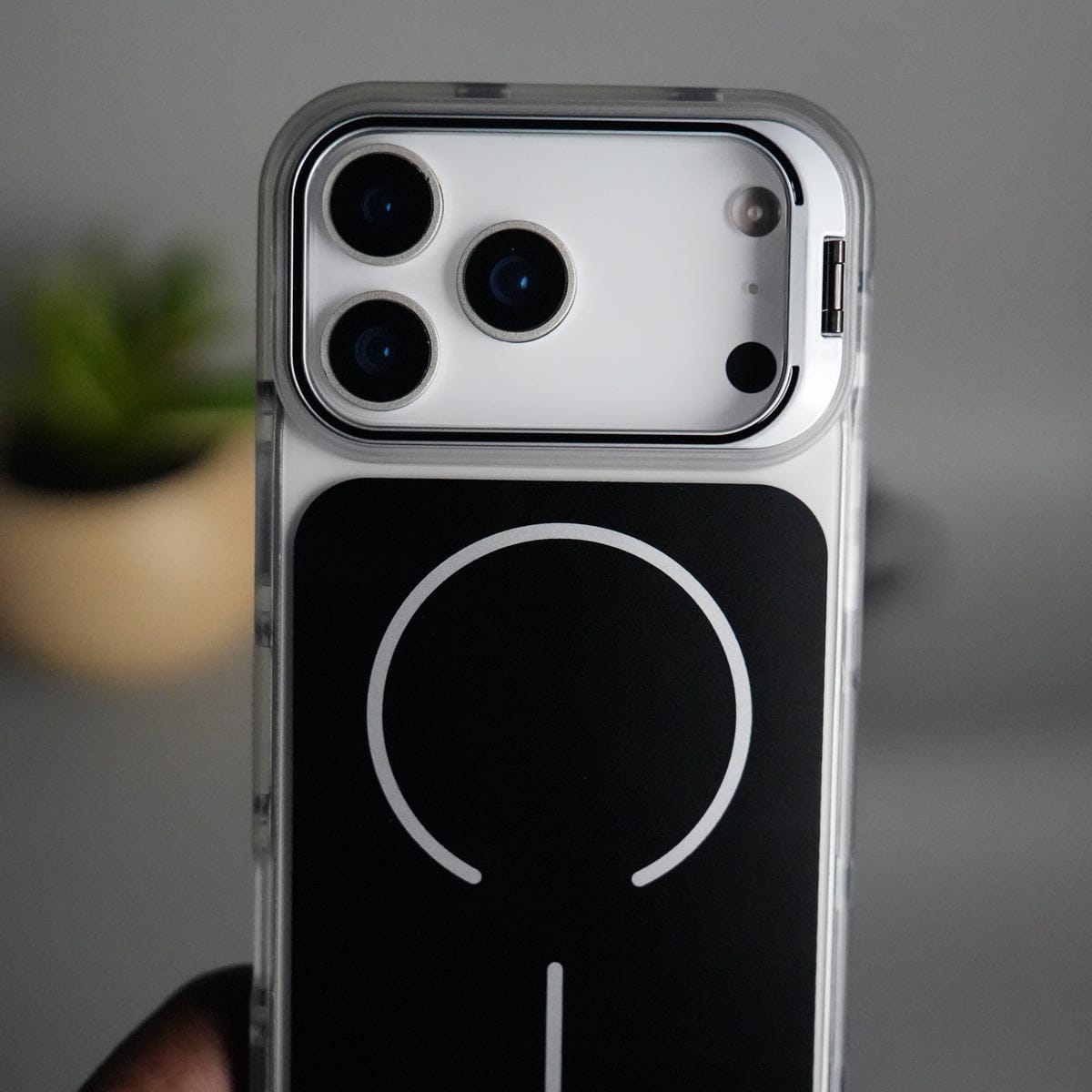 iPhone 17 Pro Max Matte Finish MagSafe Case with Ultra-Slim Metal Kickstand
