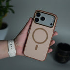 iPhone 17 Pro Max Matte MagSafe Case | Electroplated Camera Frame | Shockproof Back Cover