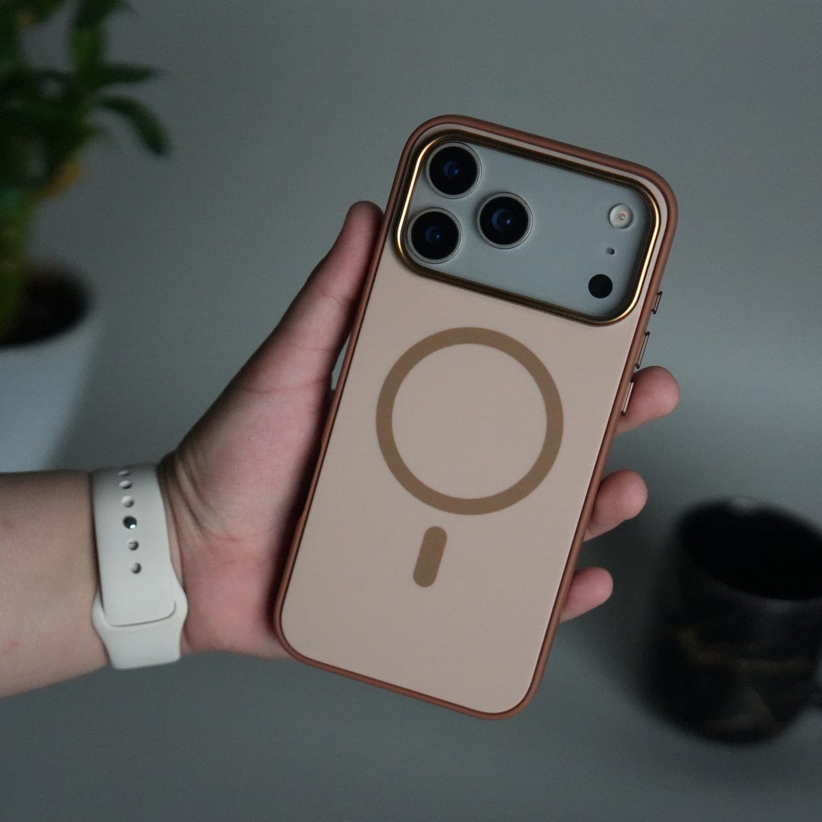 iPhone 17 Pro Max Matte MagSafe Case | Electroplated Camera Frame | Shockproof Back Cover