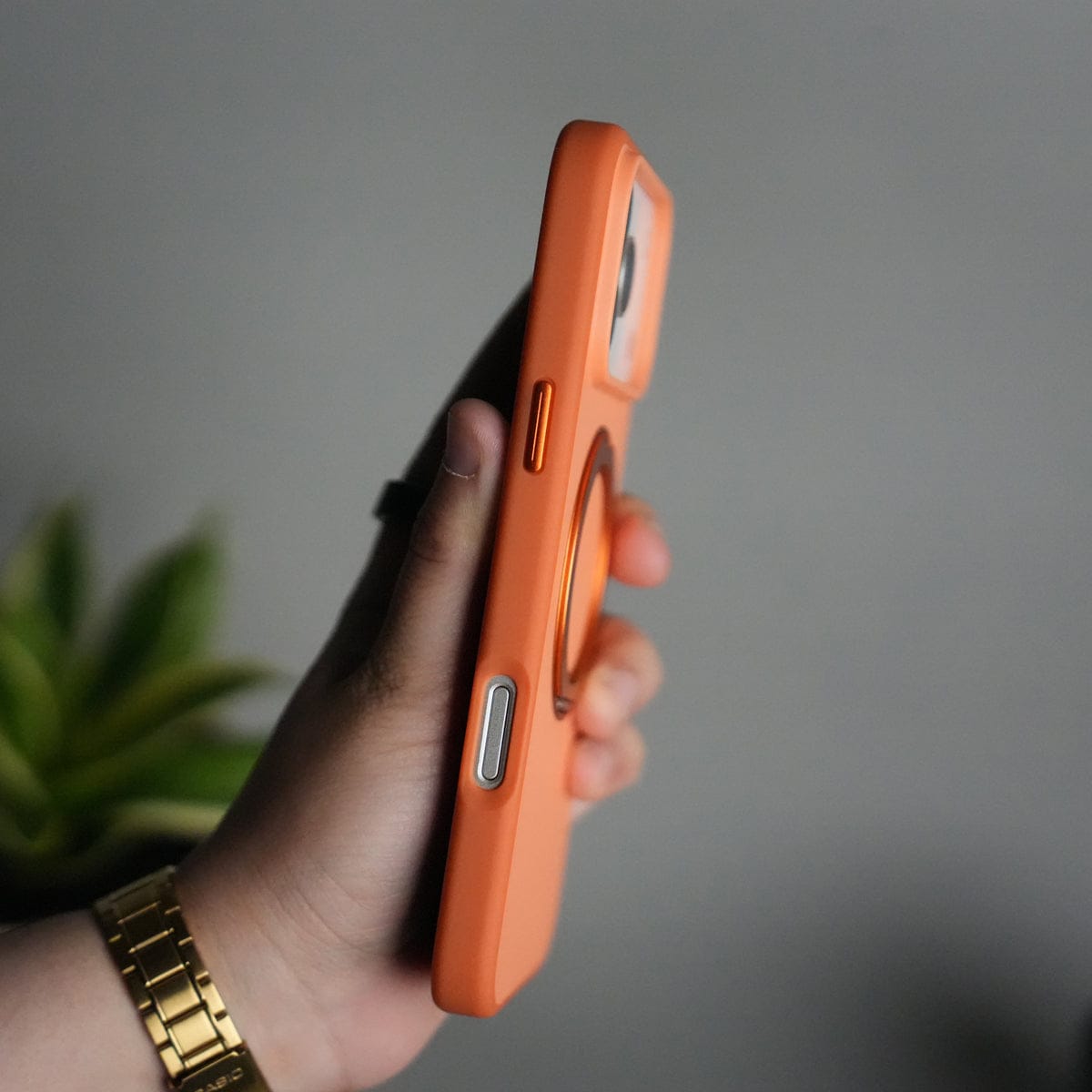 iPhone 17 Pro Max Matte Shockprof Case with Metal 360° Kickstand