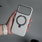 iPhone 17 Pro Max Premium Leather Kickstand Case | Metal Ring Stand | Shockproof Back Cover
