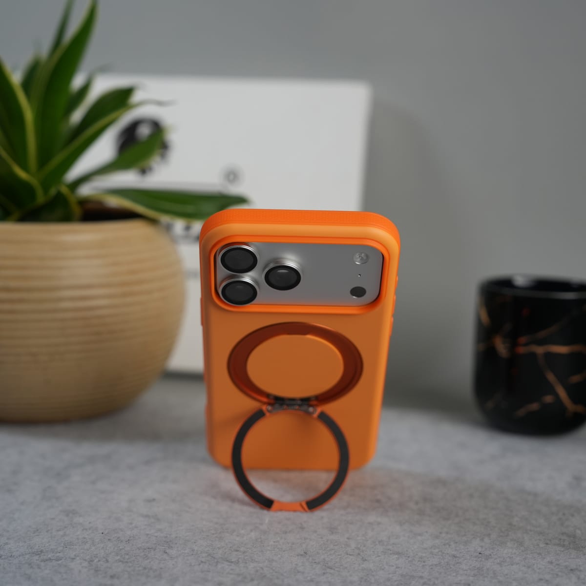 iPhone 17 Pro Max Premium Magnetic Stand Ring Case