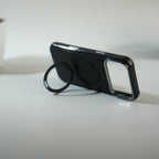 iPhone 17 Pro Max Premium PU Leather Case with Metal Kickstand | Metal Camera Bump | Luxury Shockproof Back Cover