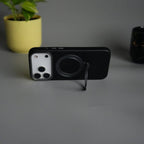 iPhone 17 Pro Max PU Leather Case with Metal Camera Frame & 360° Rotating Metal Stand