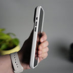 iPhone 17 Pro Max PU Leather Case with Metal Camera Frame & Built-in MagSafe Back Cover