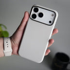 iPhone 17 Pro Max PU Leather Case with Metal Camera Frame & Built-in MagSafe Back Cover