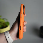 iPhone 17 Pro Max PU Leather Case with Metal Camera Frame & Built-in MagSafe Back Cover