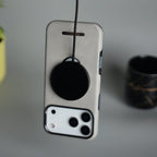 iPhone 17 Pro Max PU Leather Logo Cut MagSafe Case | Metal Camera Frame with Premium Finish