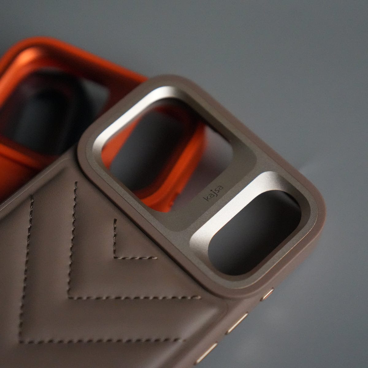 iPhone 17 Pro Max PUFF Leather Metallic Camera Frame Case Cover