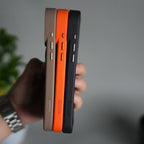 iPhone 17 Pro Max PUFF Leather Metallic Camera Frame Case Cover