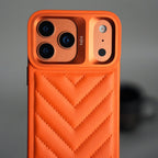 iPhone 17 Pro Max PUFF Leather Metallic Camera Frame Case Cover