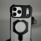 iPhone 17 Pro Max – Rugged Armor MagSafe Case with Metal Kickstand