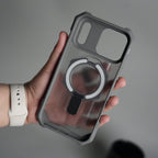 iPhone 17 Pro Max – Rugged Armor MagSafe Case with Metal Kickstand