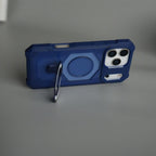 iPhone 17 Pro Max – Rugged Armor MagSafe Case with Metal Kickstand