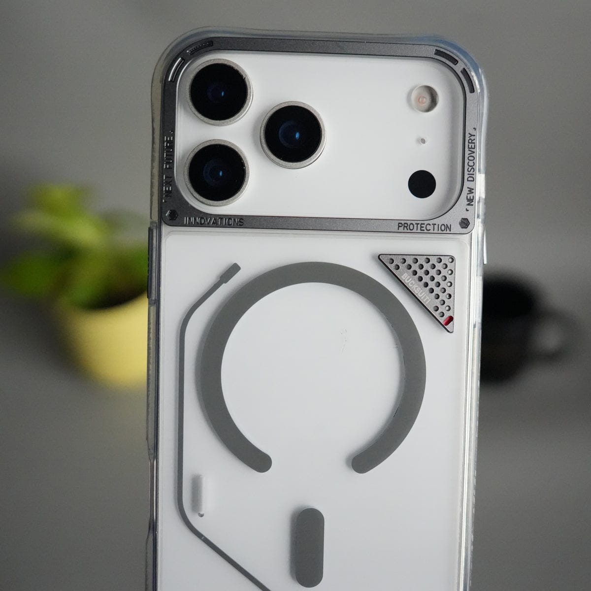 iPhone 17 Pro Max TechLine Transparent MagSafe Case with Metal Camera Bump Back Cover
