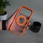 iPhone 17 Pro Max Transparent Magnetic Ring Case | Frosted Shockproof Kickstand Cover