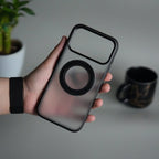iPhone 17 Pro Max Transparent Magnetic Ring Case | Frosted Shockproof Kickstand Cover
