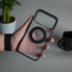 iPhone 17 Pro Max Transparent Magnetic Ring Case | Frosted Shockproof Kickstand Cover