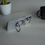iPhone 17 Pro Max Transparent Magnetic Ring Case | Frosted Shockproof Kickstand Cover