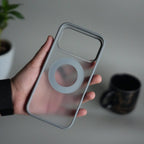 iPhone 17 Pro Max Transparent Magnetic Ring Case | Frosted Shockproof Kickstand Cover