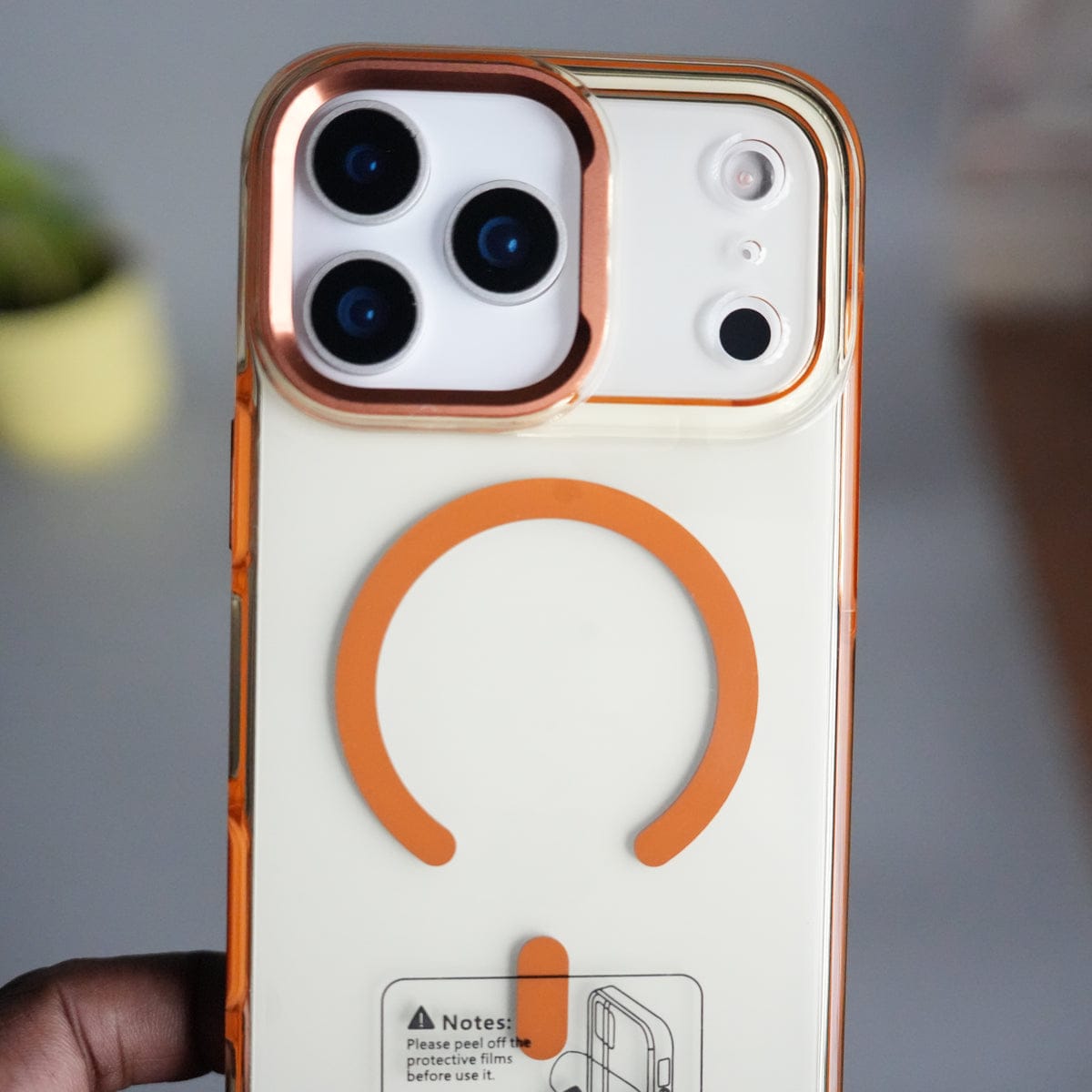 iPhone 17 Pro Max Transparent MagSafe Case with Metal Camera Frame | Crystal Clear Back Cover