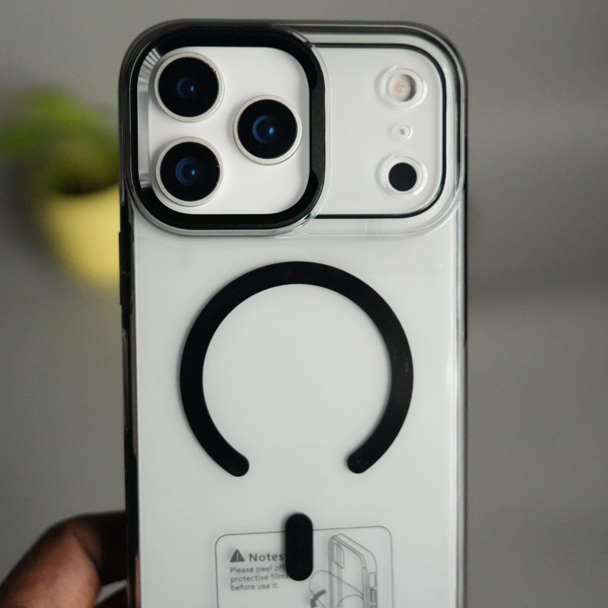 iPhone 17 Pro Max Transparent MagSafe Case with Metal Camera Frame | Crystal Clear Back Cover
