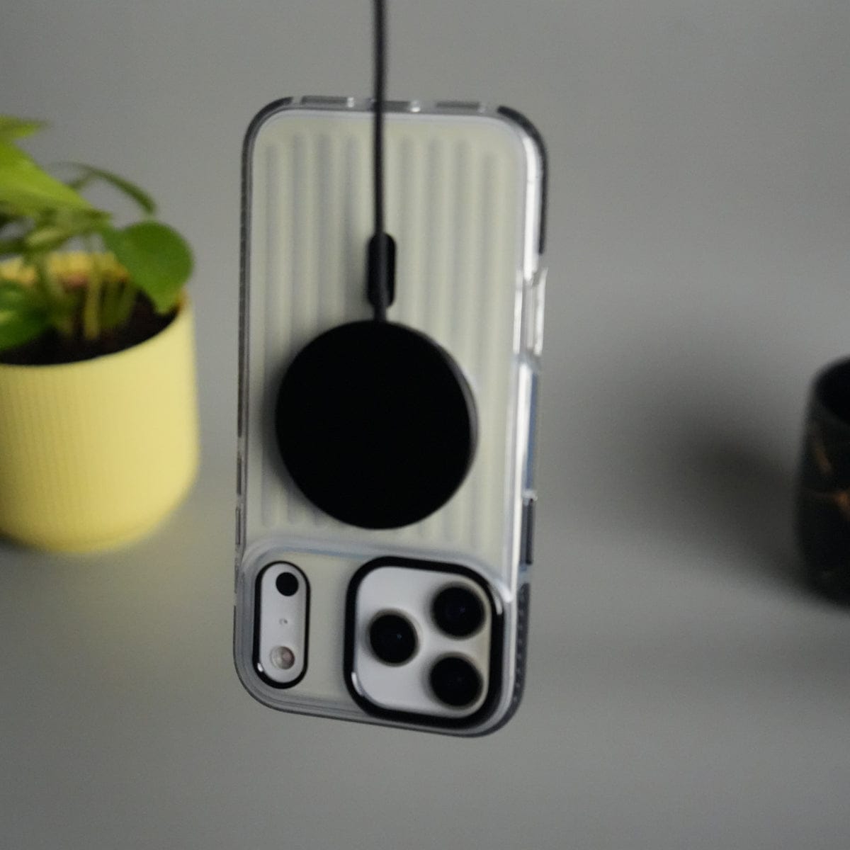 iPhone 17 Pro Max Transparent MagSafe Suitcase Design Case Back Cover