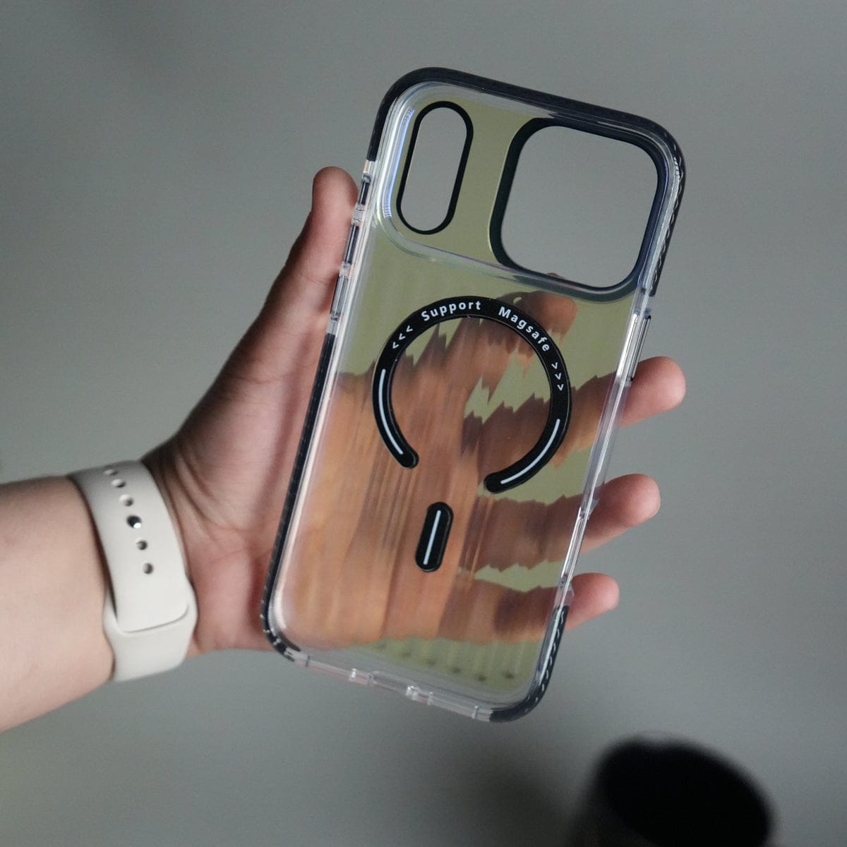 iPhone 17 Pro Max Transparent MagSafe Suitcase Design Case Back Cover